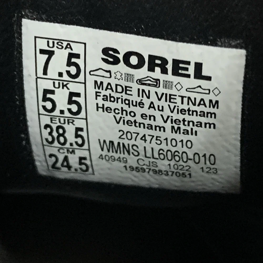 Sorel Brex Chelsea Boots Black Leather Size 7.5 Neon Green Platform Waterproof